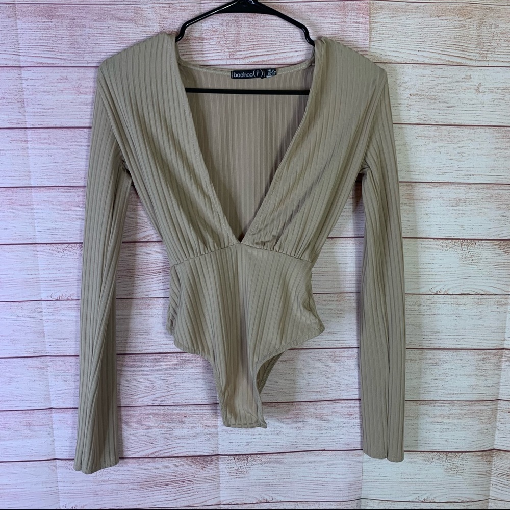 BooHoo‎ Ribbed Bodysuit Size 0